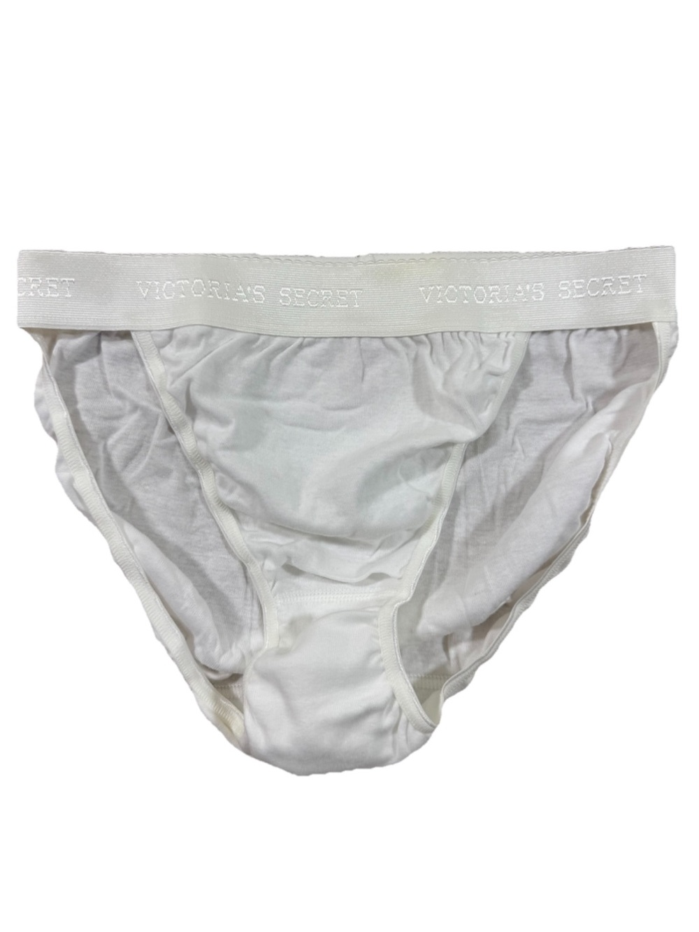 Vintage NWOT Victorias Secret Rio Hi Cut Panty Cotton White